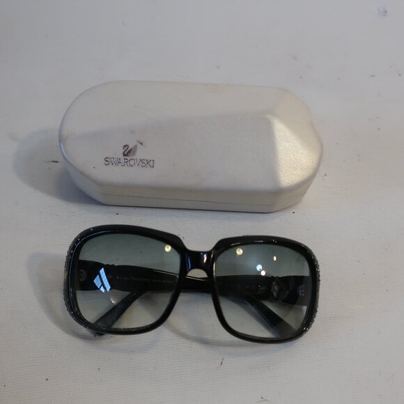 Womens Swarovski Audrey Black Plastic Rhinestone Design Sunglasses main image 5